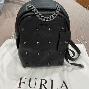 NWT Furla small black stubs backpack